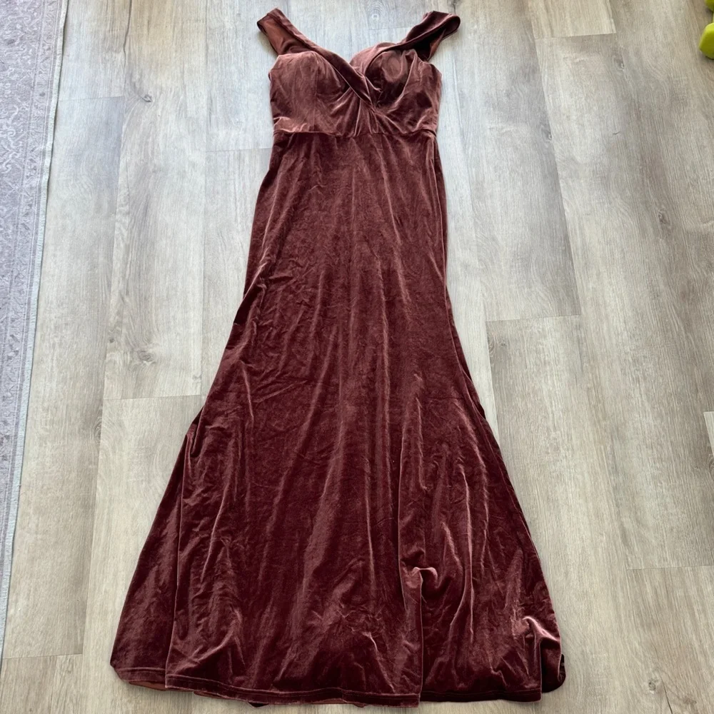 Revelry Bardot Velvet Dress sz 6 - Picture 2 of 14